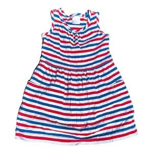 HANNA ANDERSSON Girls Red White Blue Sleeveless Knit Dress Size 4